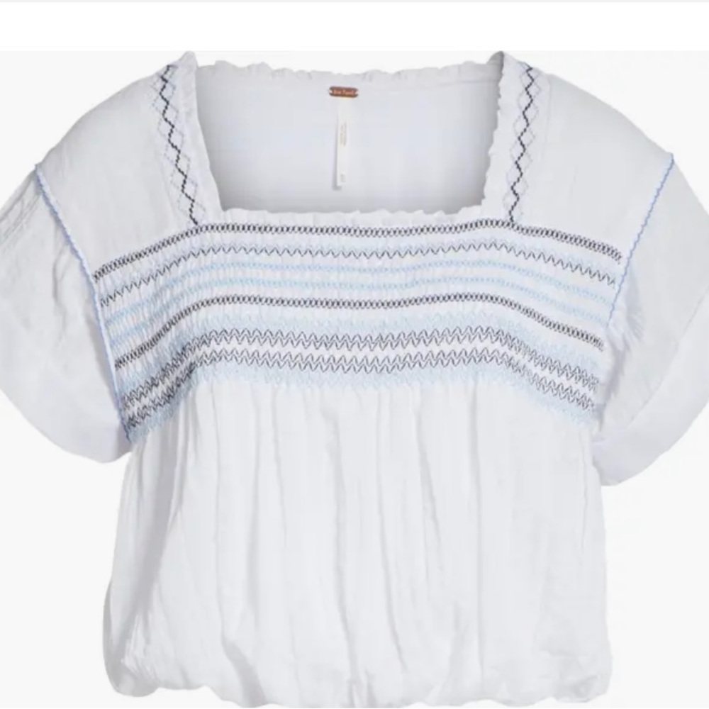 Free People Wandering Skies Blouse - white size XS